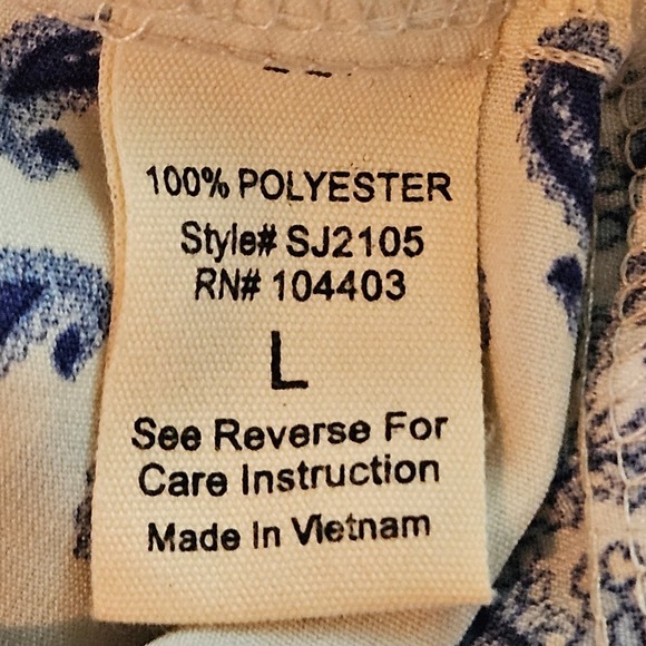 White &‎ Blue Paisley Sweet Wanderer Faux Wrap Romper Size Large - Picture 6 of 7